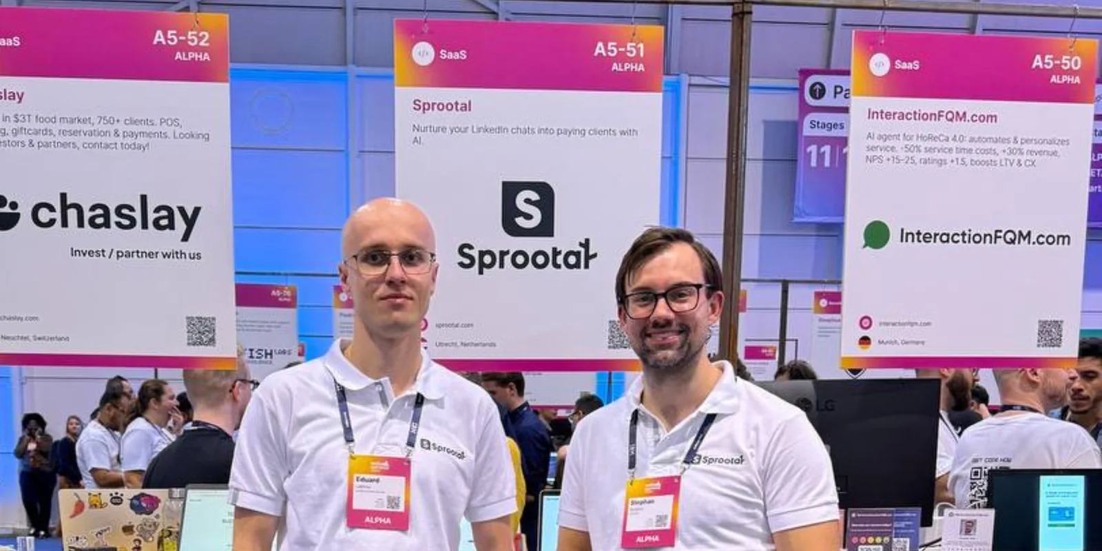 Eduard and Stephan at the Sprootal stand at Web Summit, Lisbon